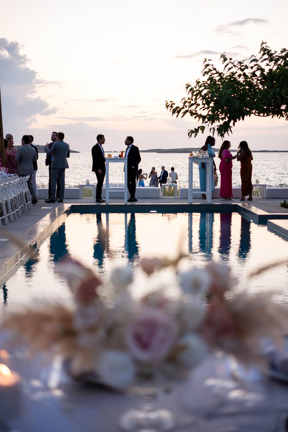 Guests during weddding reception at Seesoo Paros