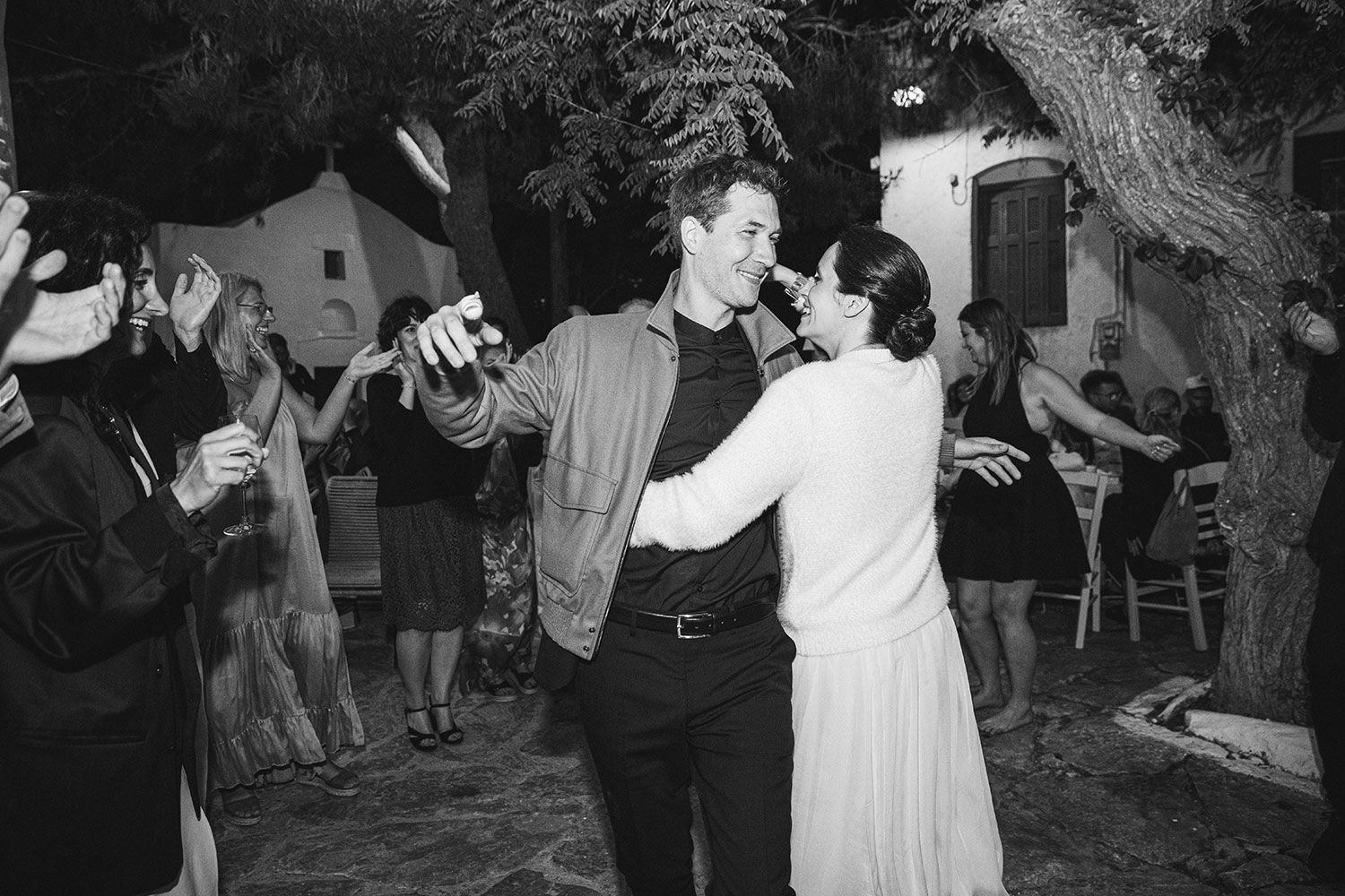 Wedding dinner at Magiasi restaurant Amorgos - Greek German celebration