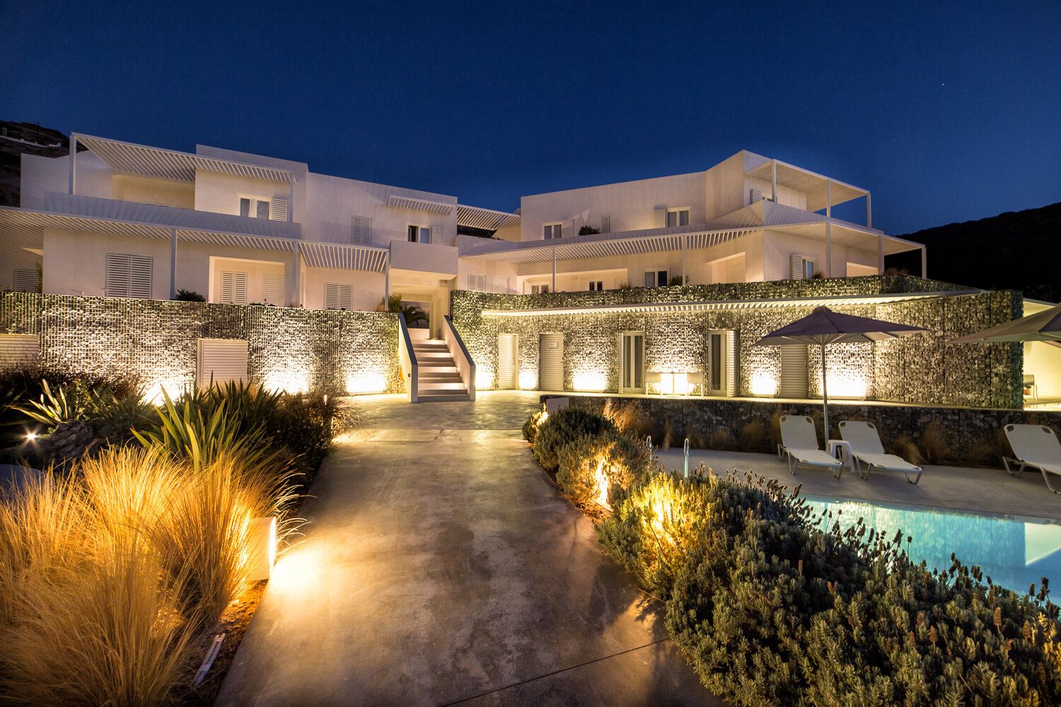 Professional presentation of exterior lighting solutions in hospitality