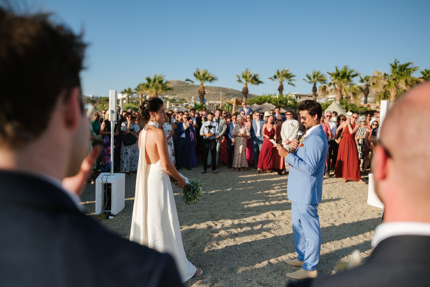 Outdoor wedding party and speeches at Seesoo venue