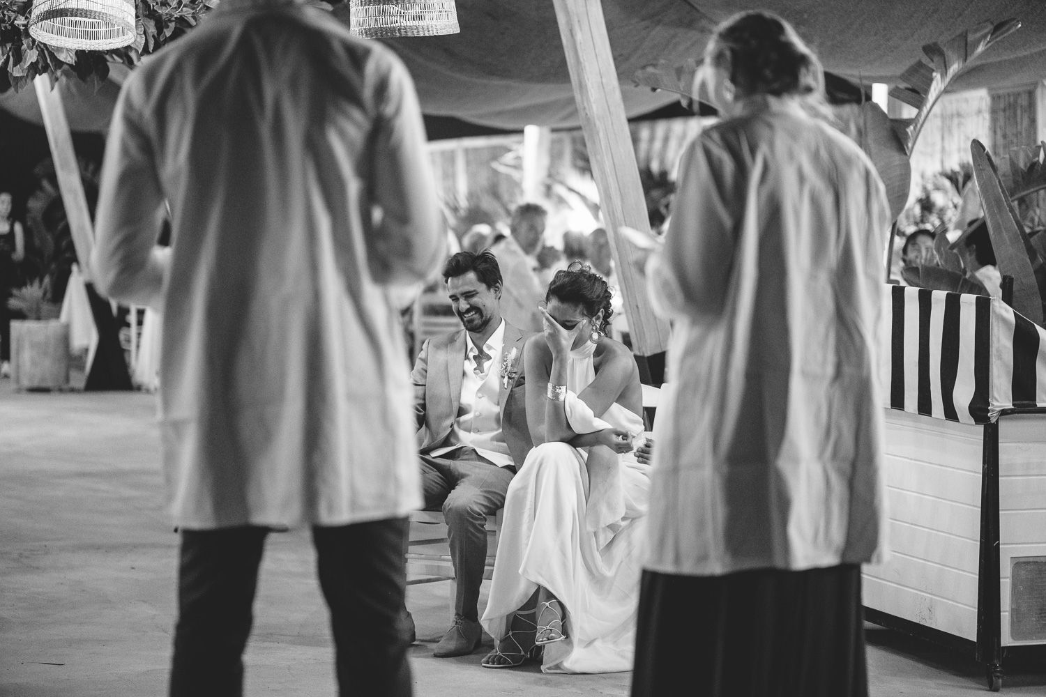 Outdoor wedding party and speeches at Seesoo venue