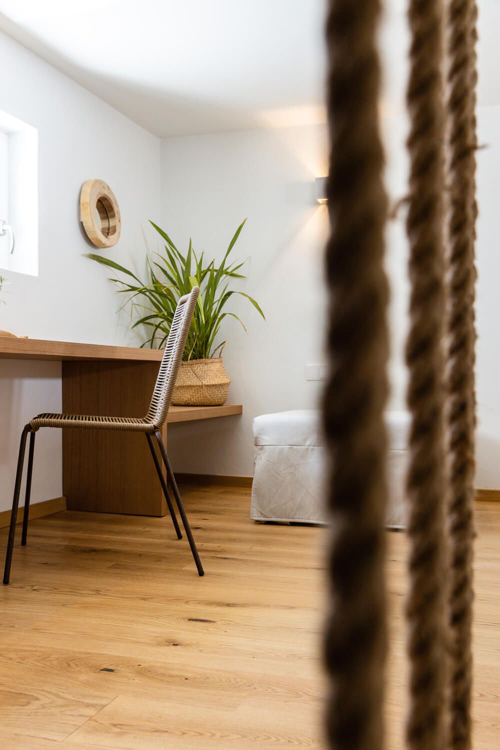 Detail shot of meticulous styling and bespoke accessories in a private villa in Paros