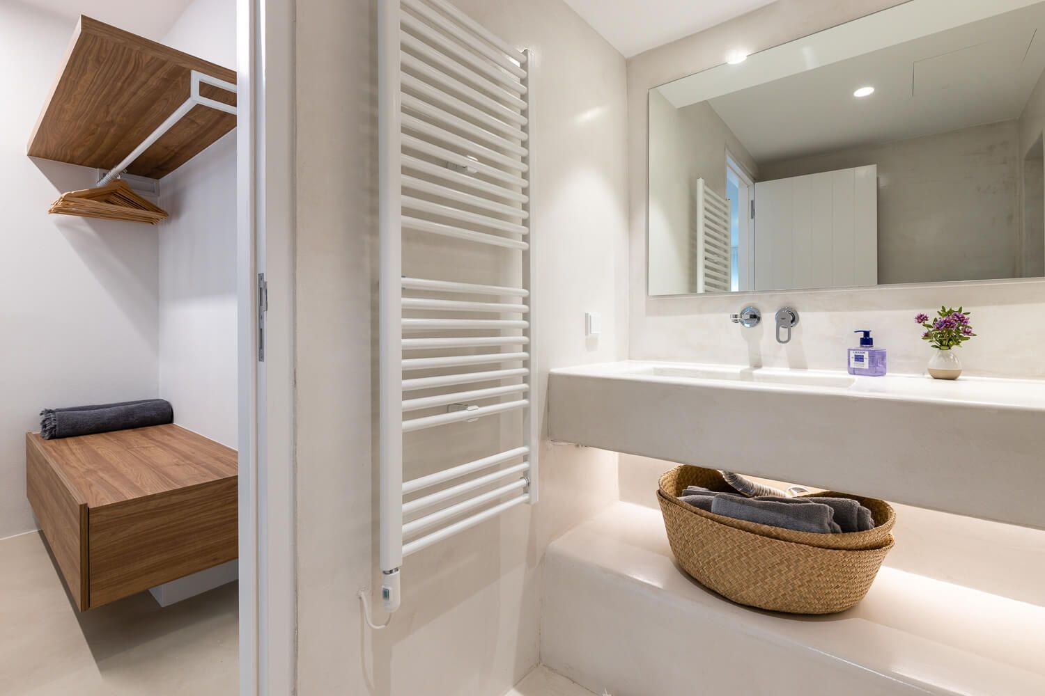 Detailed focus on the interior styling of a luxury bathroom