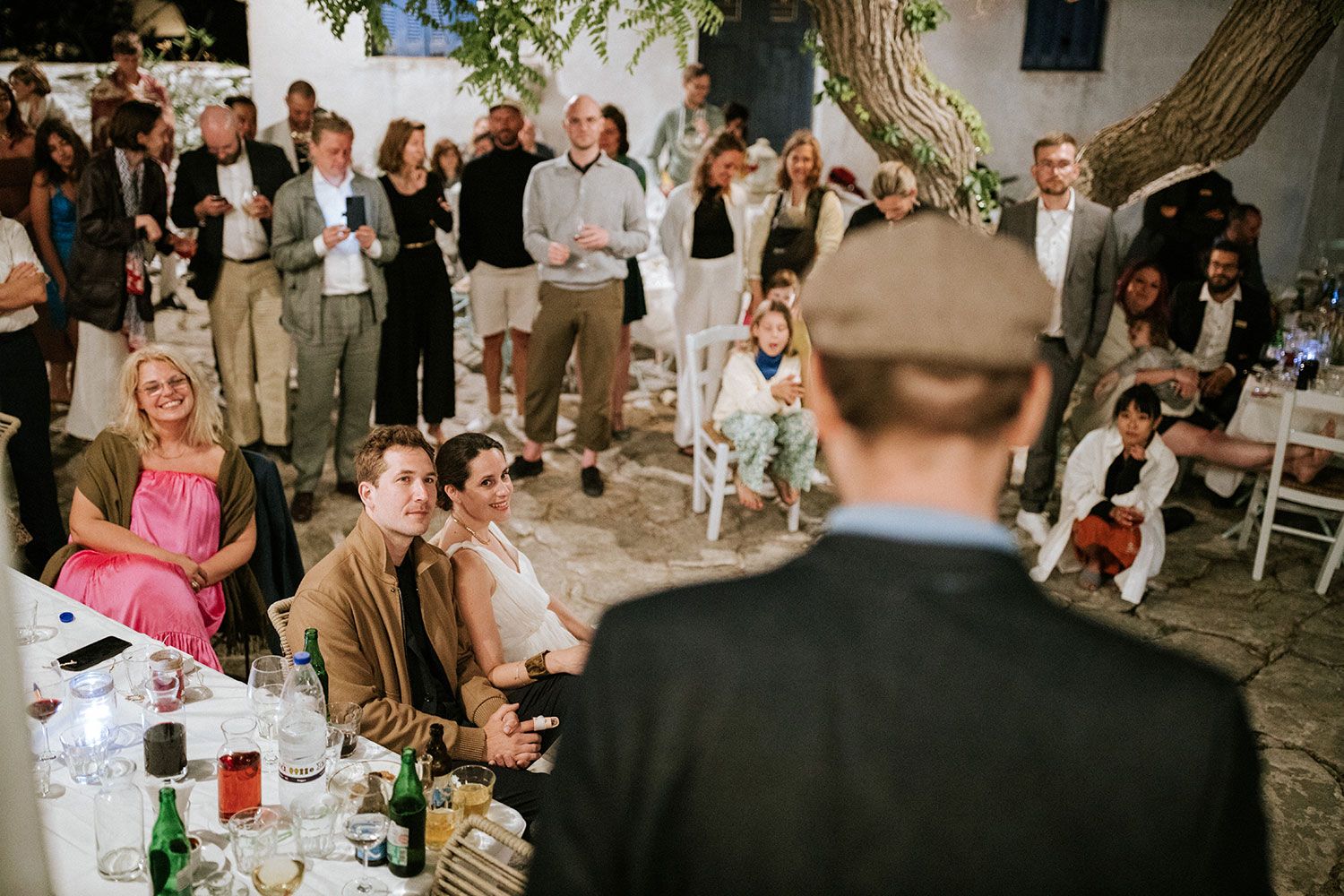 Outdoor wedding reception details in Amorgos island