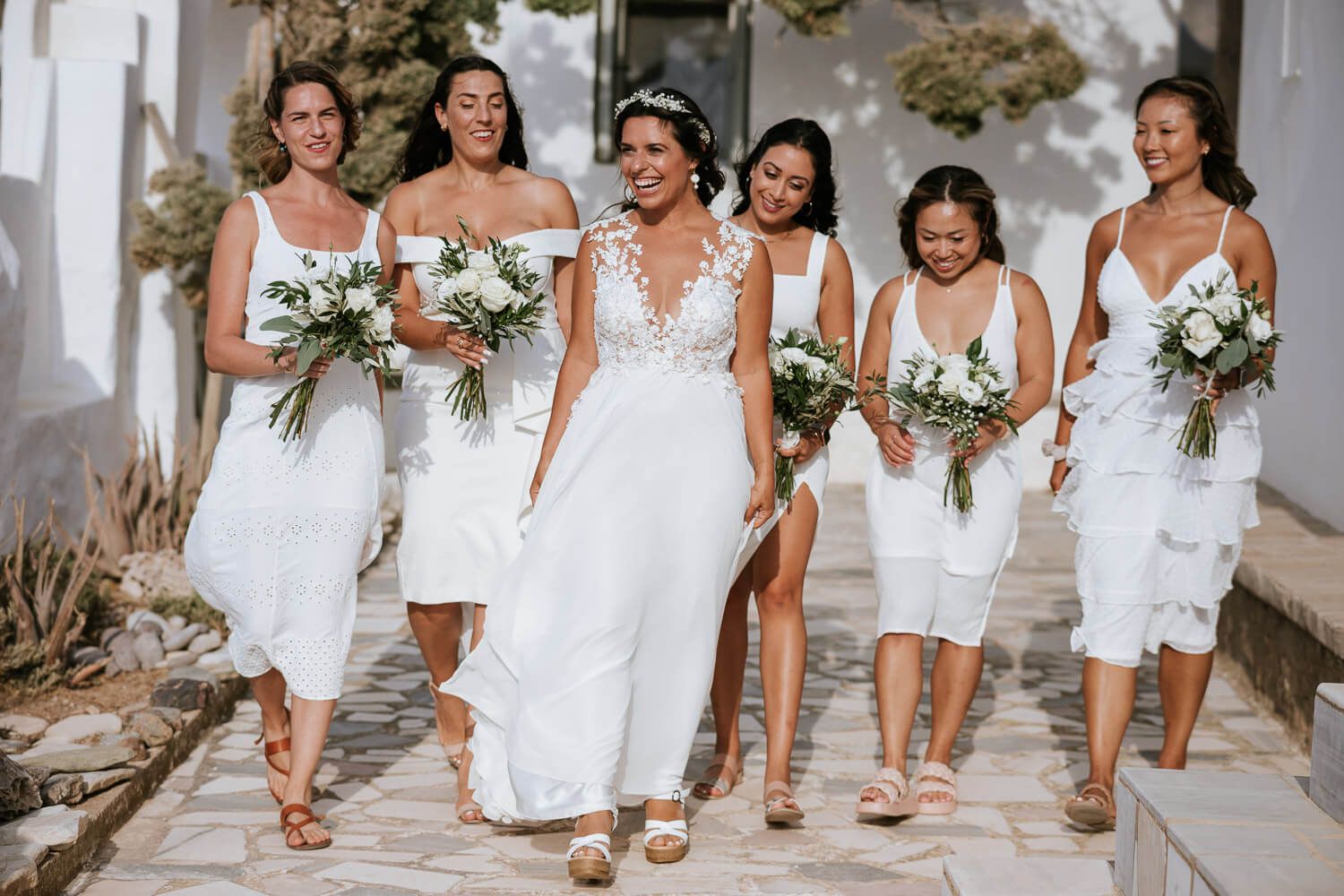 Emotional moments with bridesmaids before the wedding