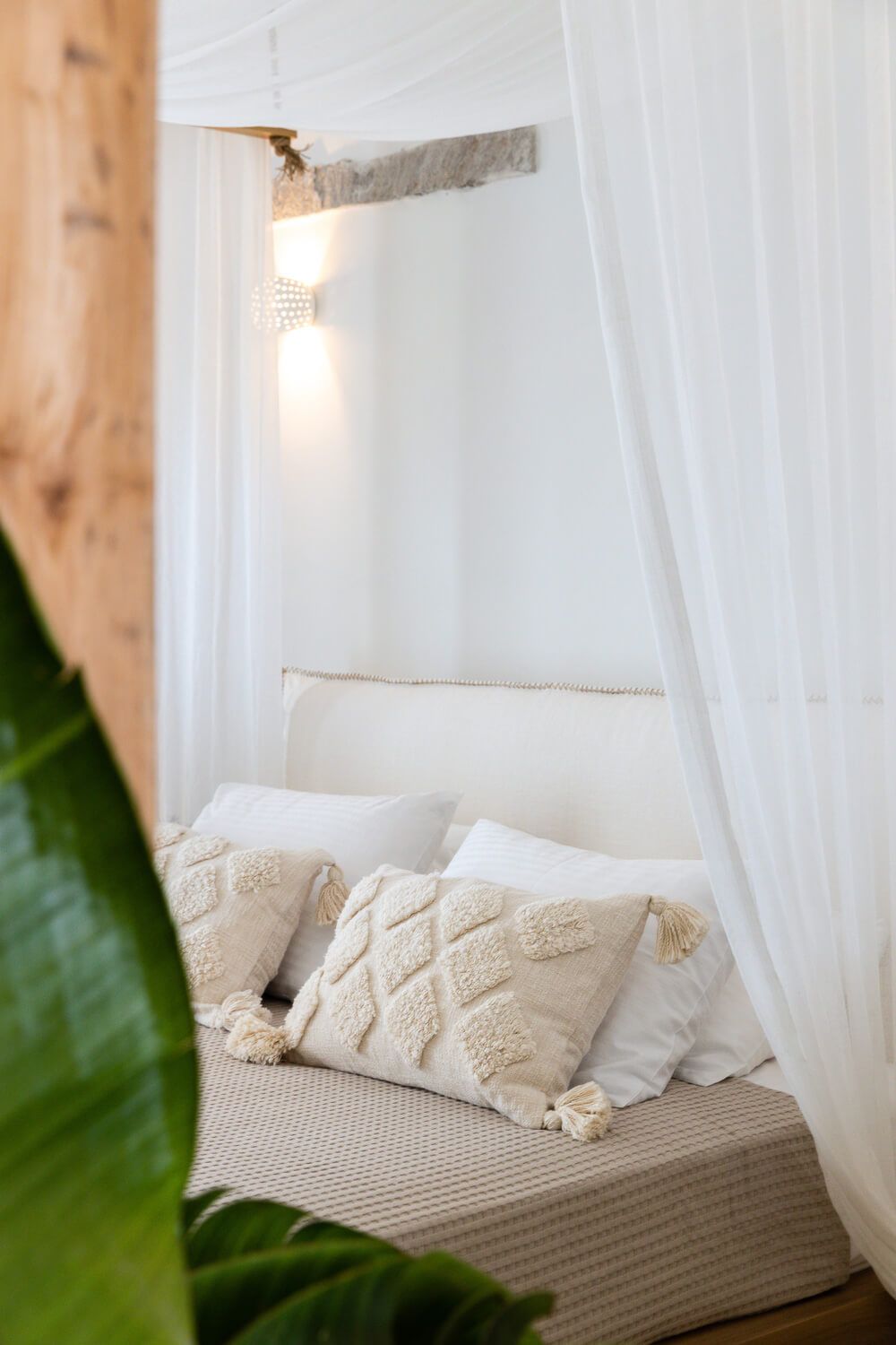 Soft natural lighting illuminating premium bedroom textiles