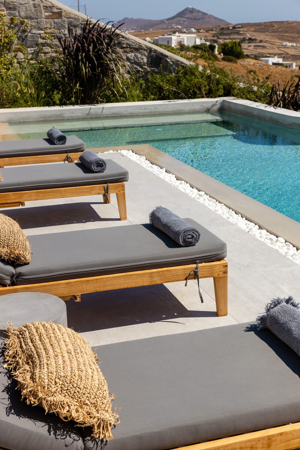 Detailed shot from a swimming pool in Paros