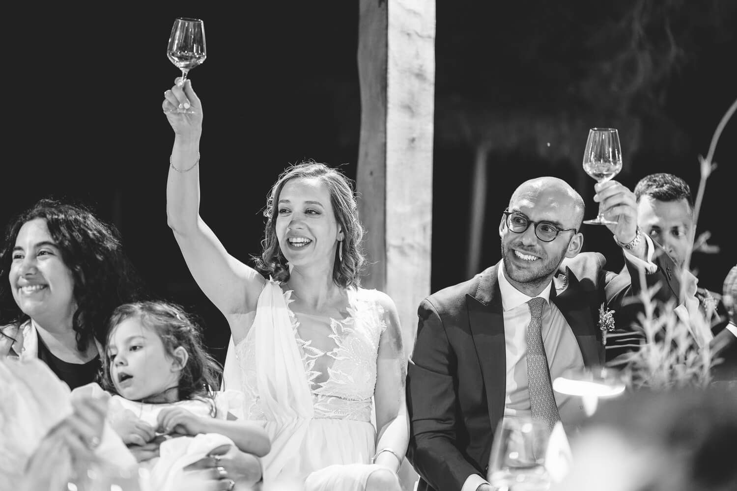 Emotional wedding speeches during the reception in Παροσ Greece