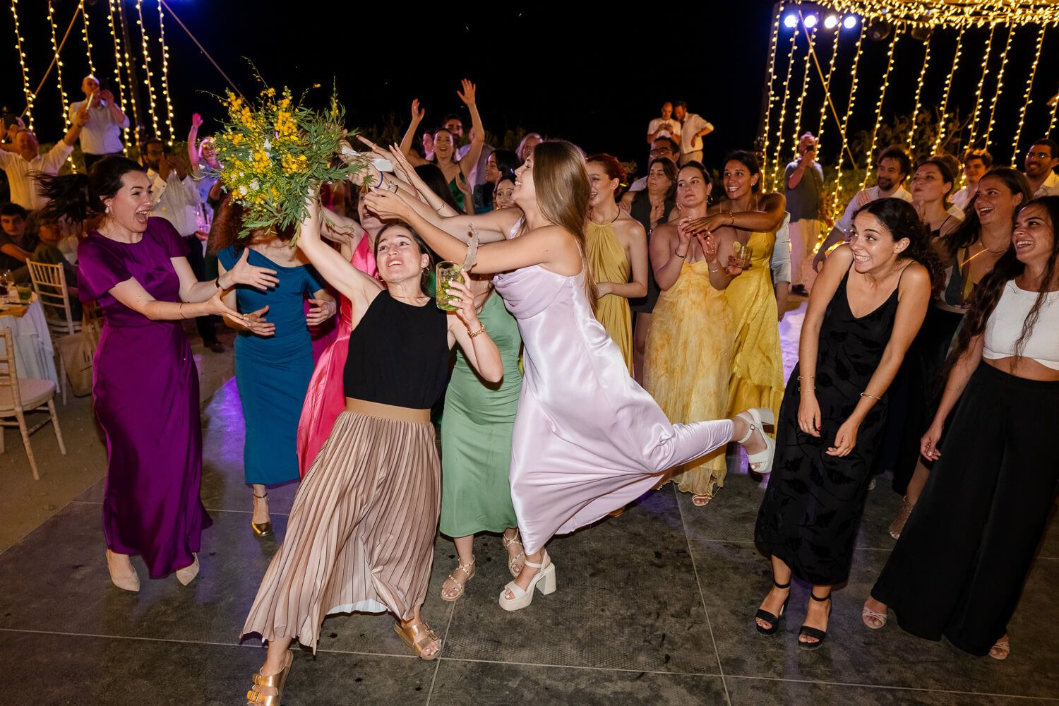 Bridal Bouquet throwing and celebrations at Villa Komito