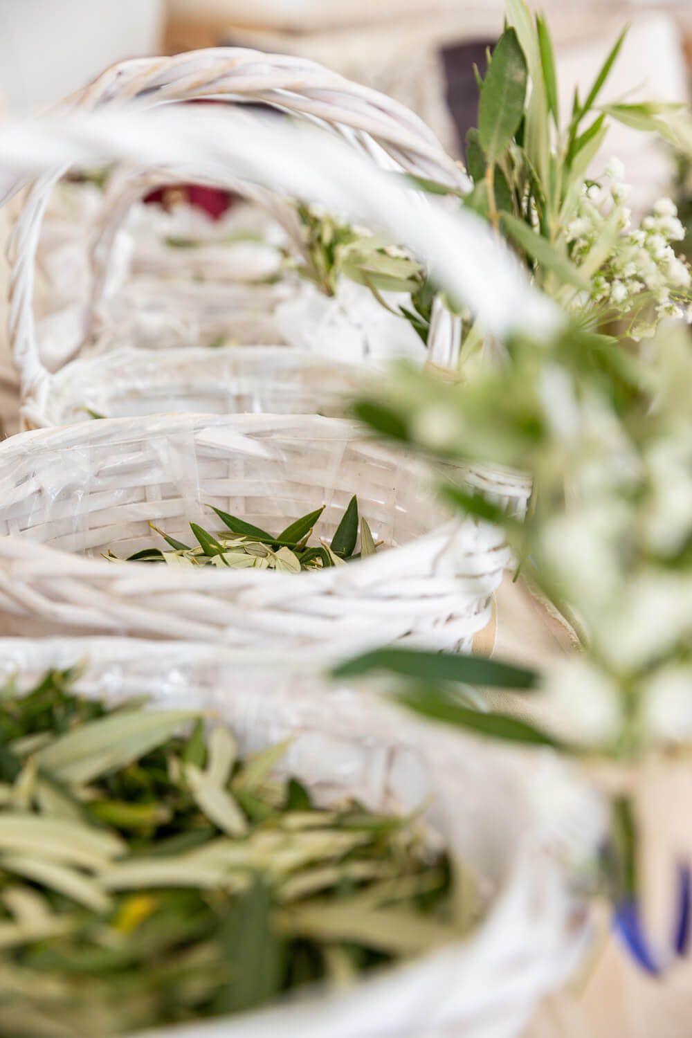 Floral Chuppah setup for Jewish wedding at Villa Aethra Paros