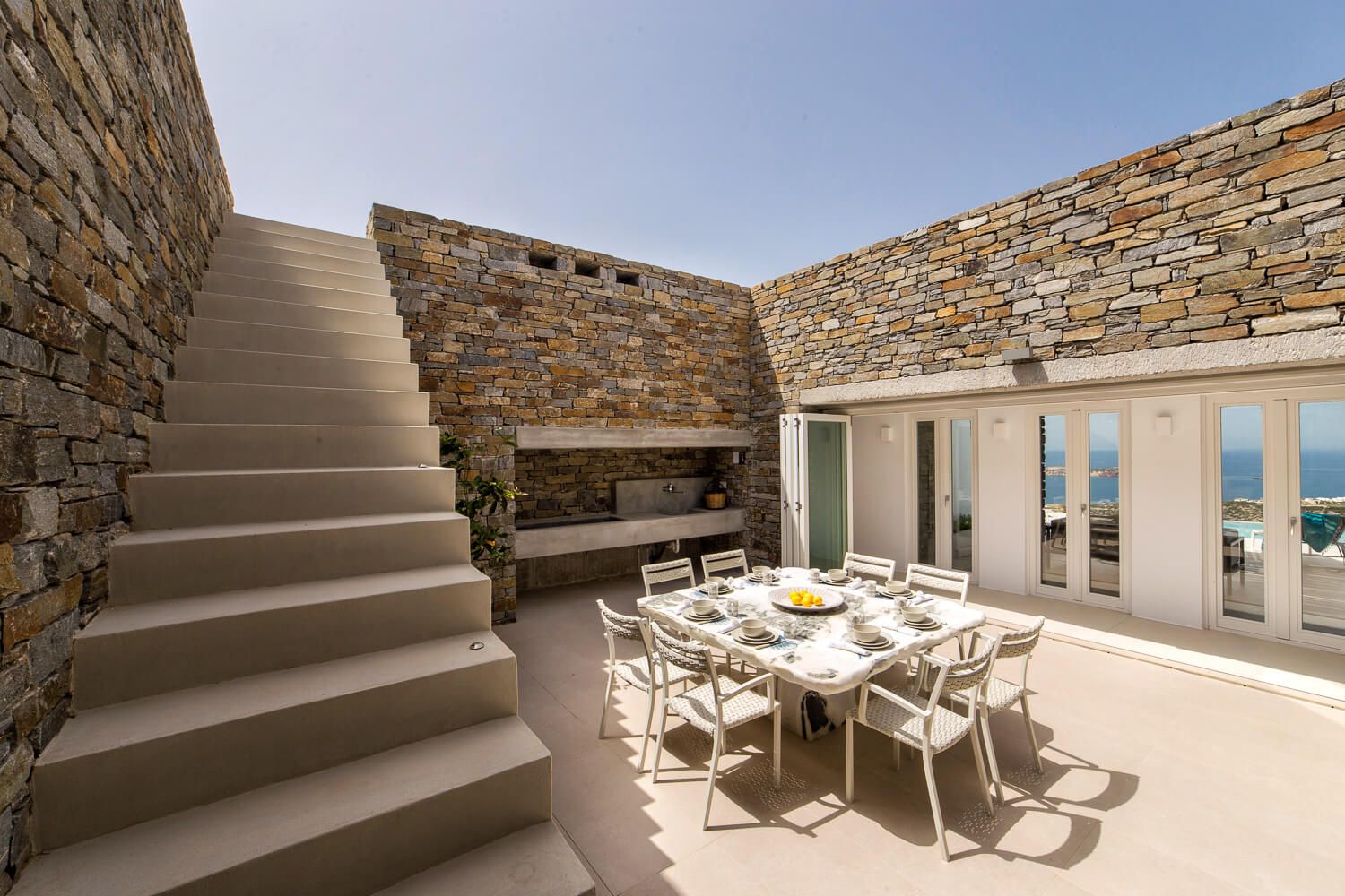 The inviting atmosphere of a secluded Mediterranean patio