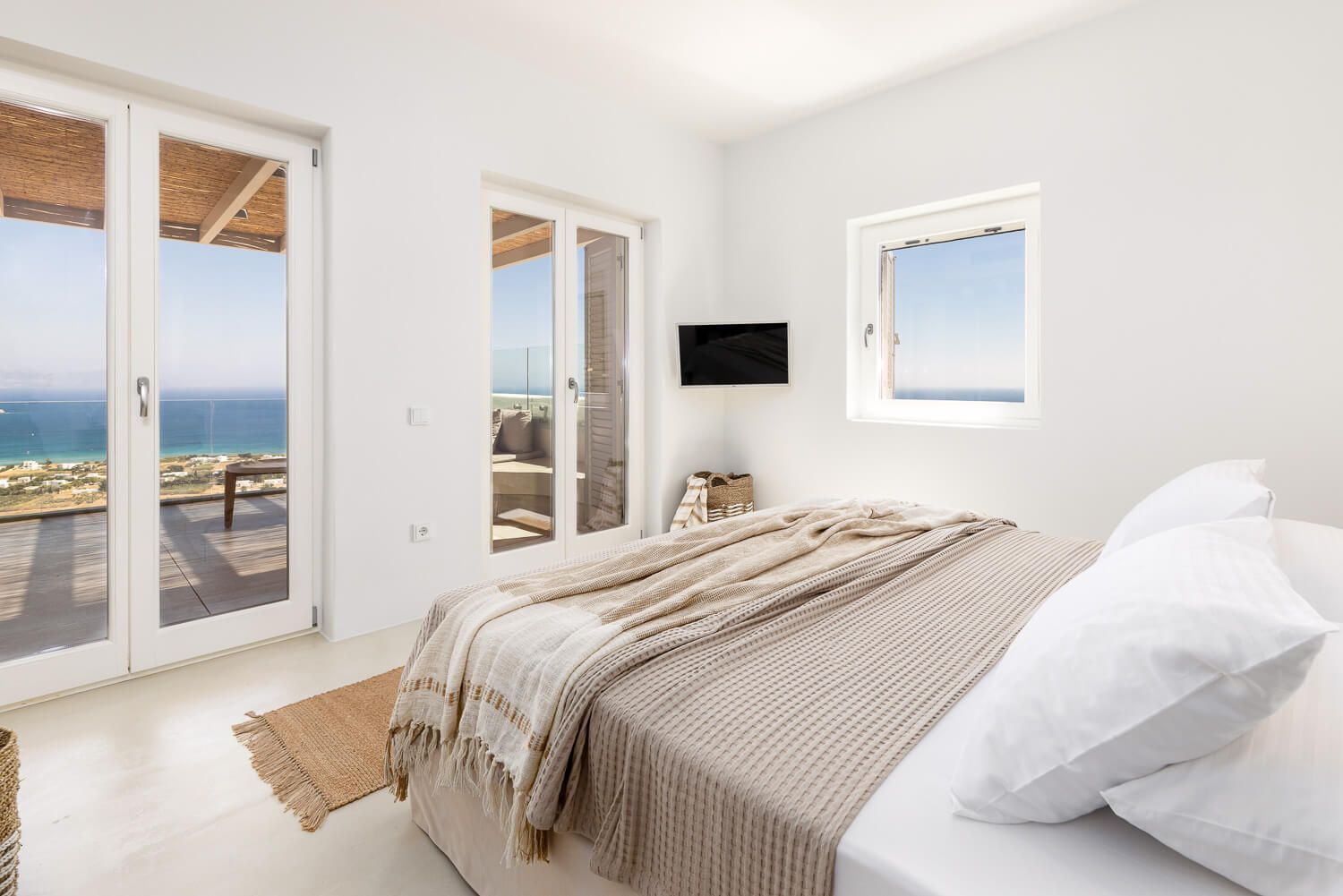 Professional interior photography of a luxurious Paros suite