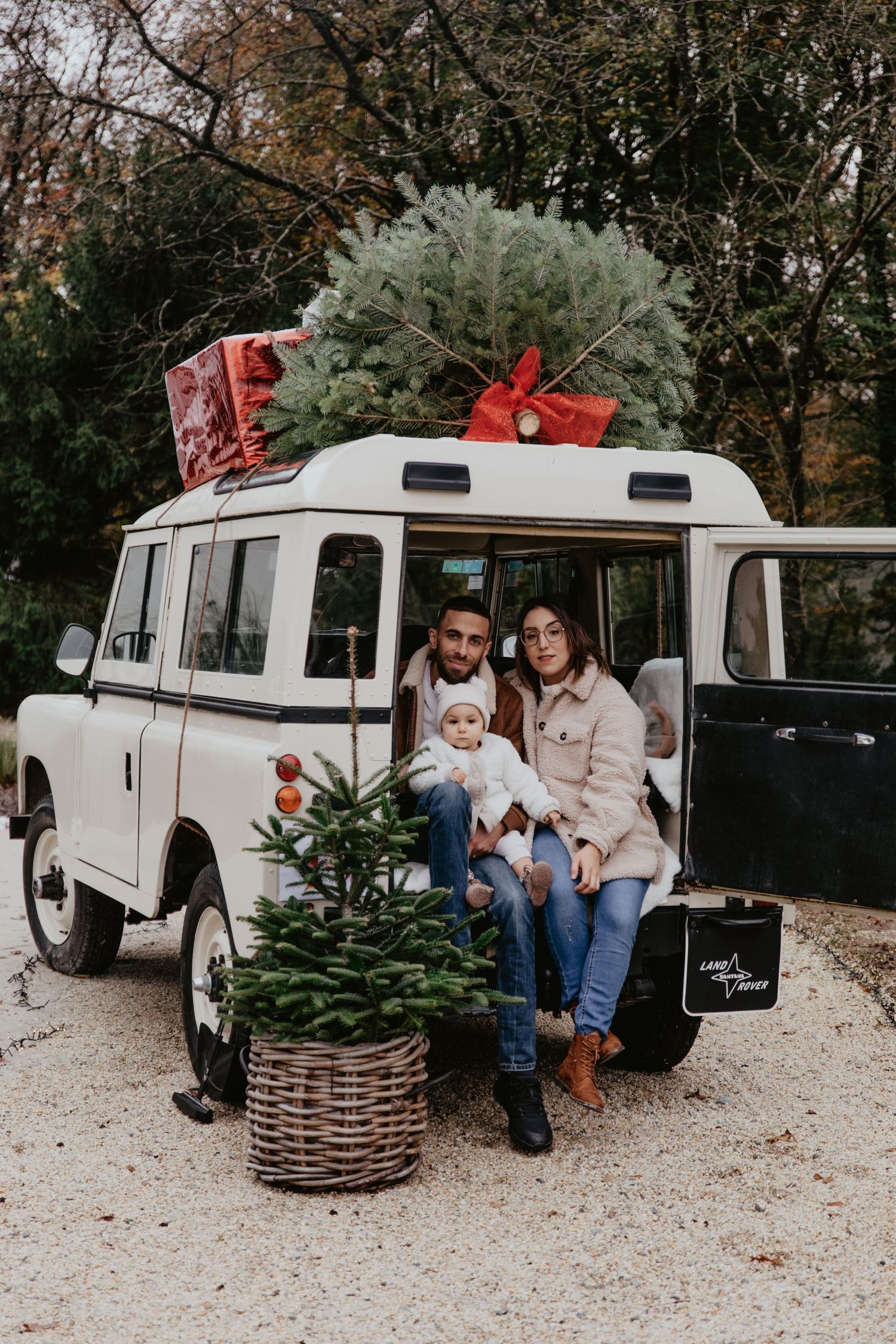 famille range rover noël