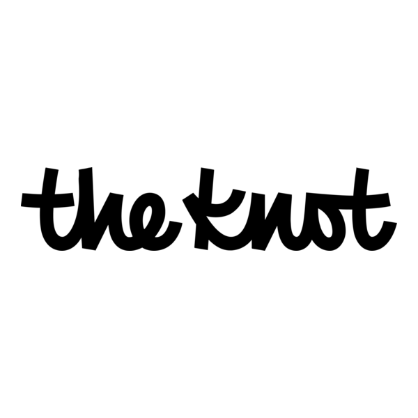The Knot wedding planning website logo in black script on white background.