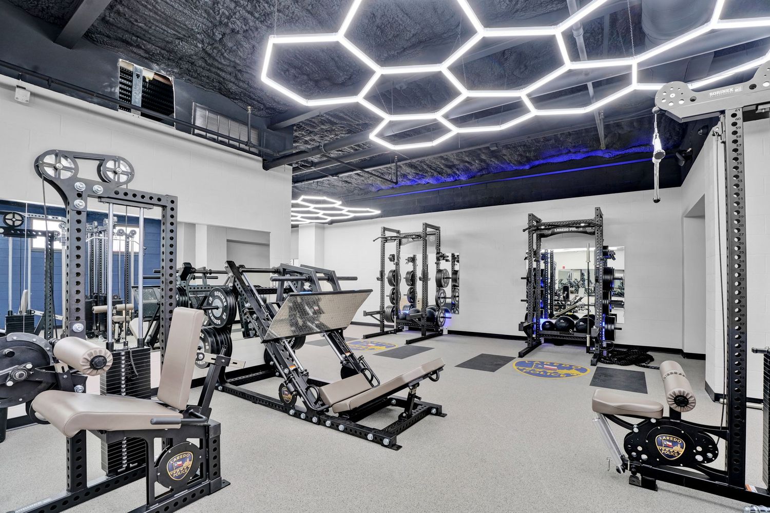 Police department fitness center photographed in Laredo, TX