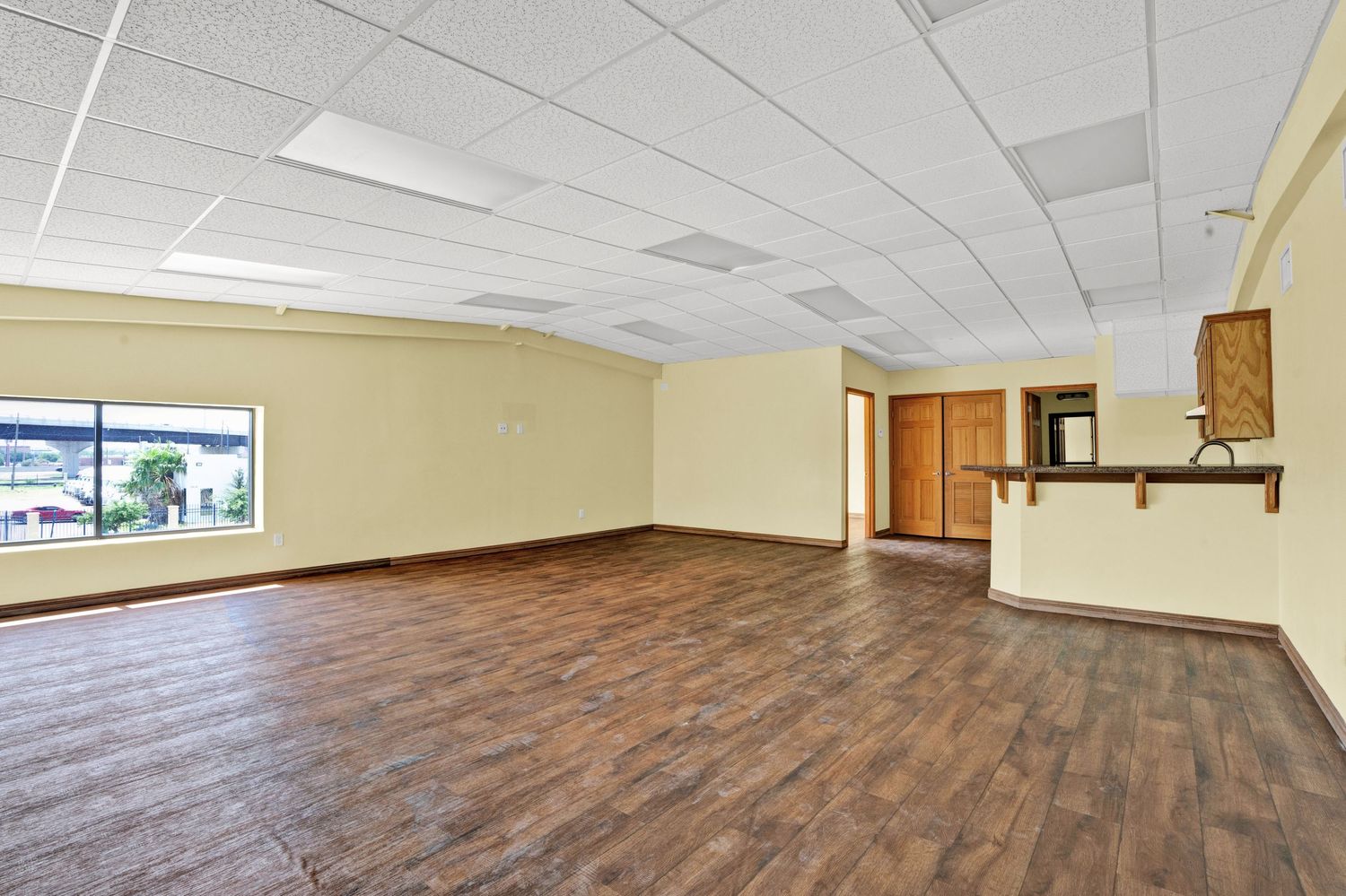 Interior of commercial warehouse for marketing purposes