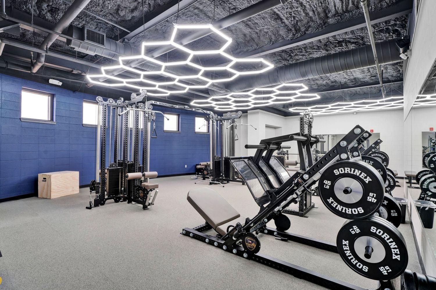 Police department fitness center photographed in Laredo, TX