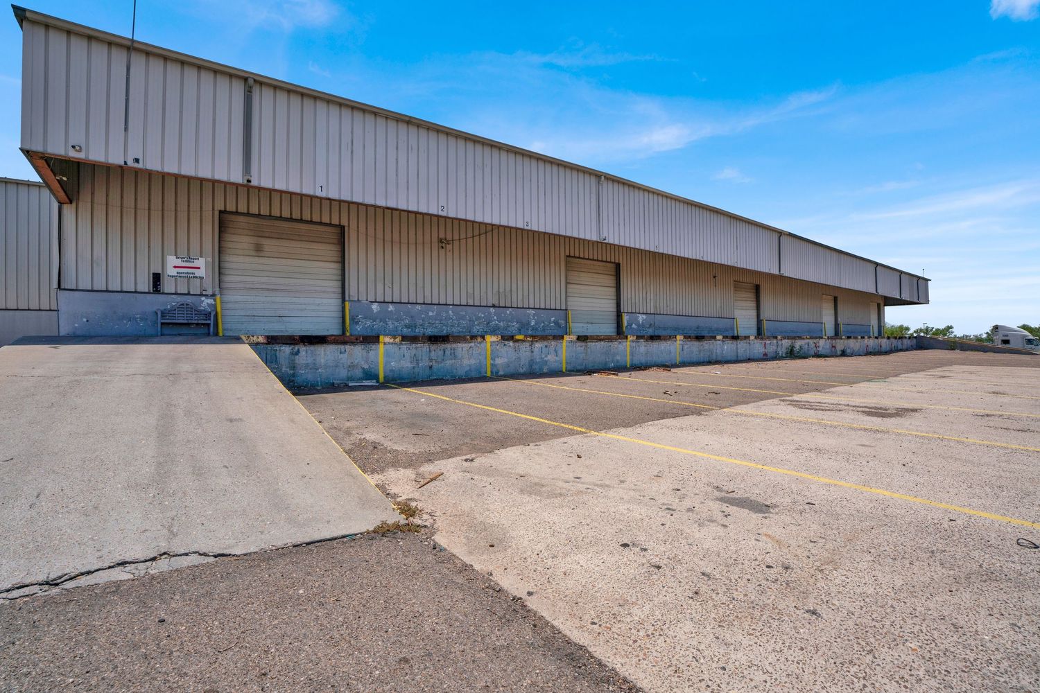 Warehouse exterior captured for commercial real estate listing
