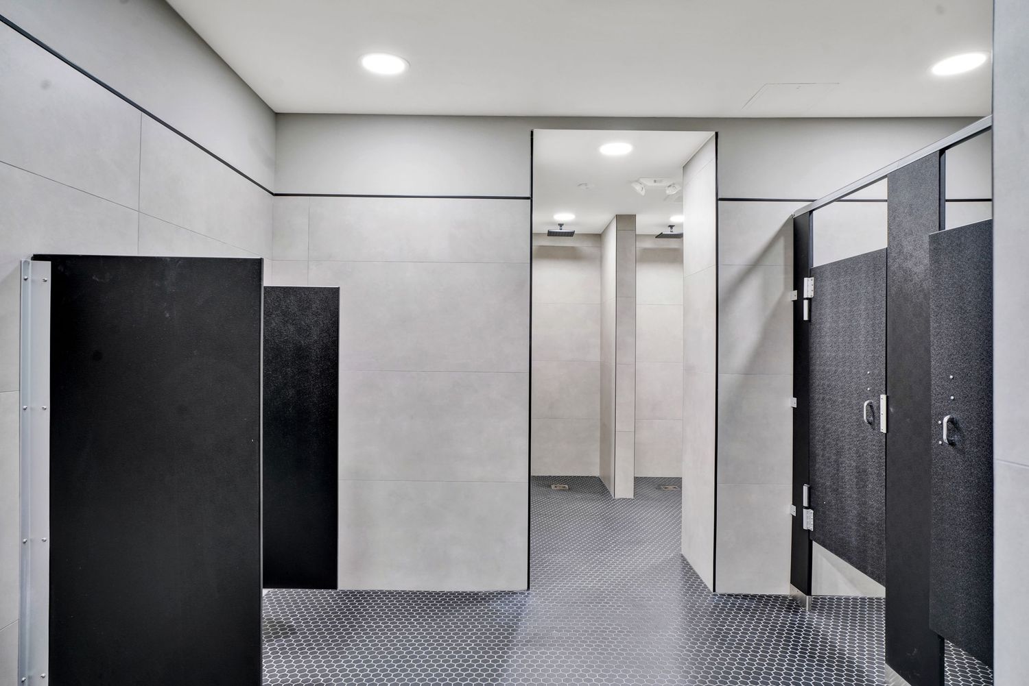Professional interior photography of police department gym
