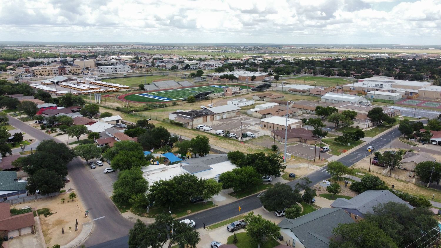 Aerial view of residential neighborhood in Laredo, Texas