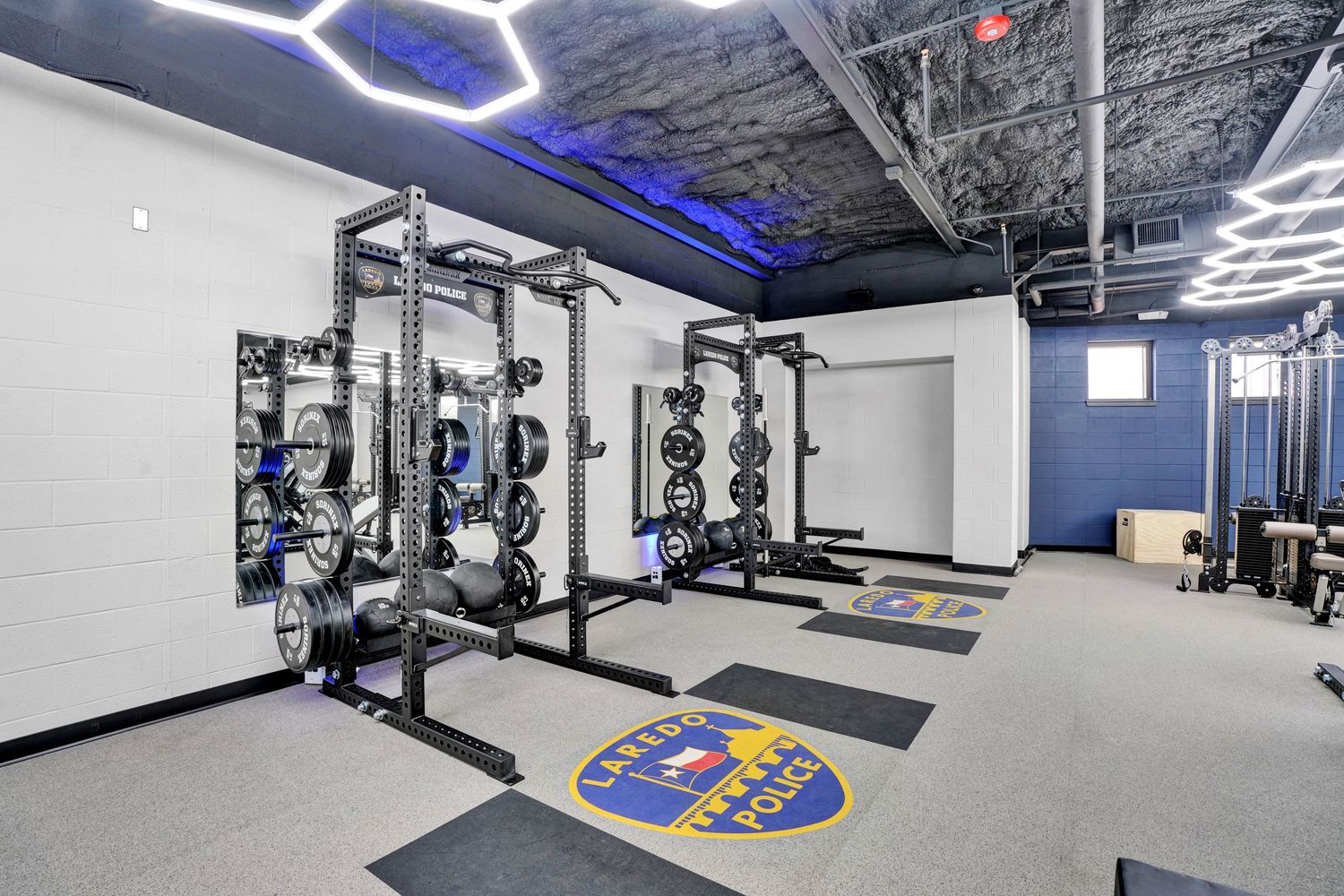 Police department fitness center photographed in Laredo, TX