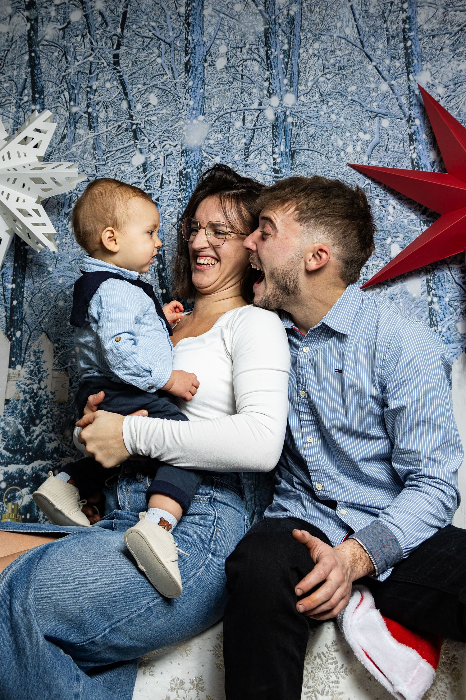famille sourires portrait noel