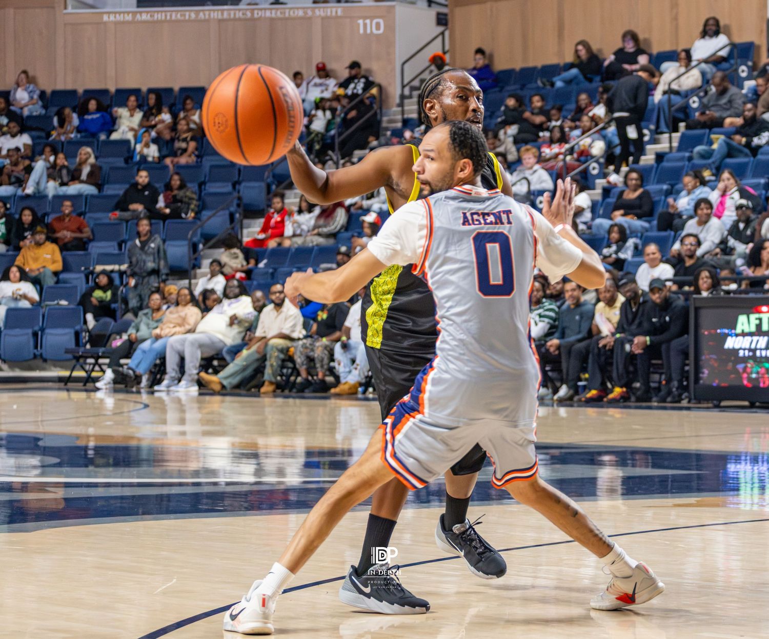 A player in a white jersey drives with the ball during the 2026 JRD Alumni Classic in Farmville, Virginia.