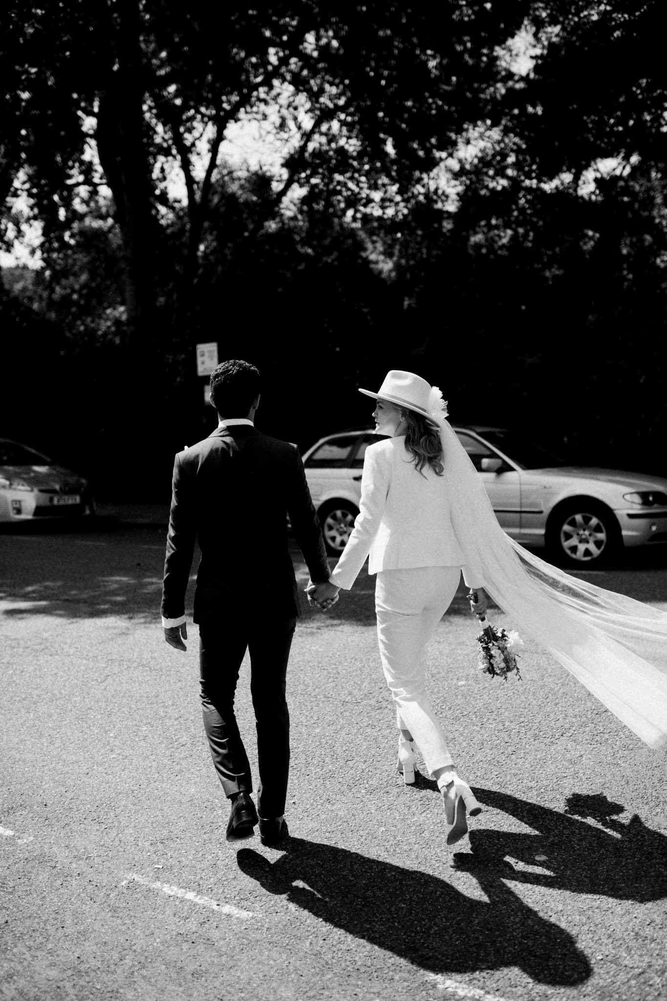 London bridal jumpsuit and hat