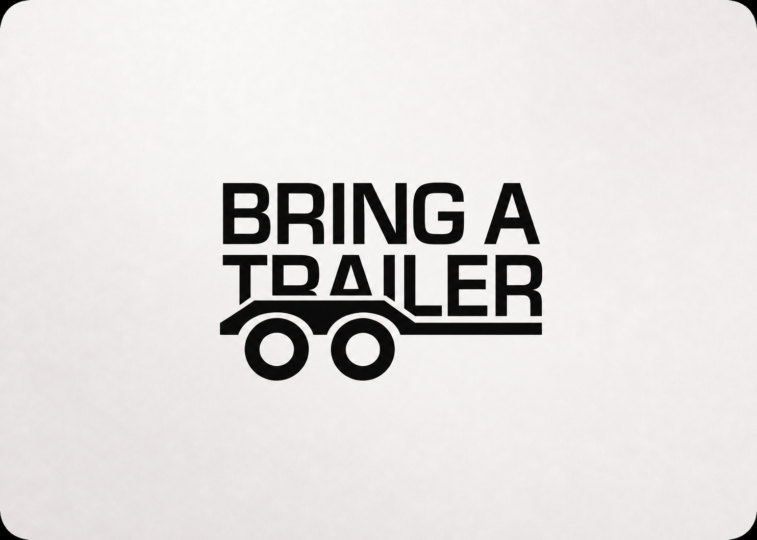 Bring a Trailer logo featuring bold black text and a trailer icon on a white background.