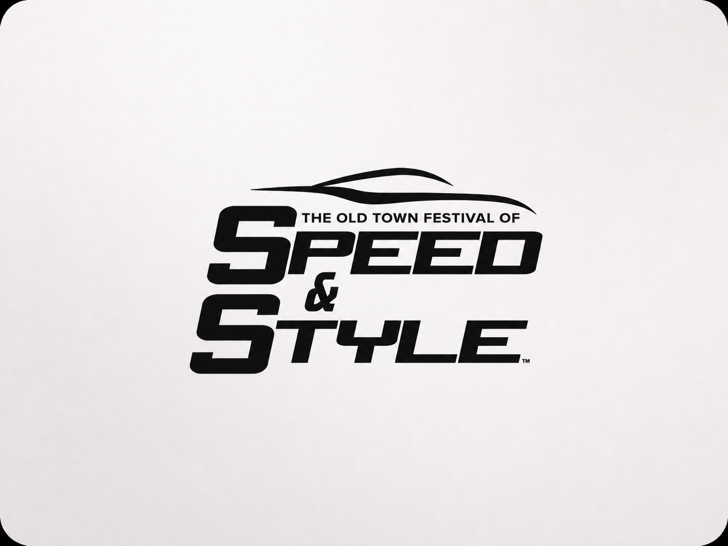 Logo for The Old Town Festival of Speed & Style featuring a sleek car silhouette above bold typography.