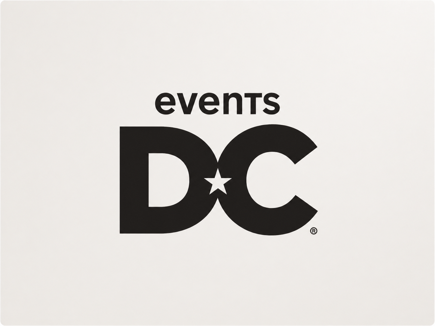 Events DC logo featuring bold black letters on a light background with a star emblem.