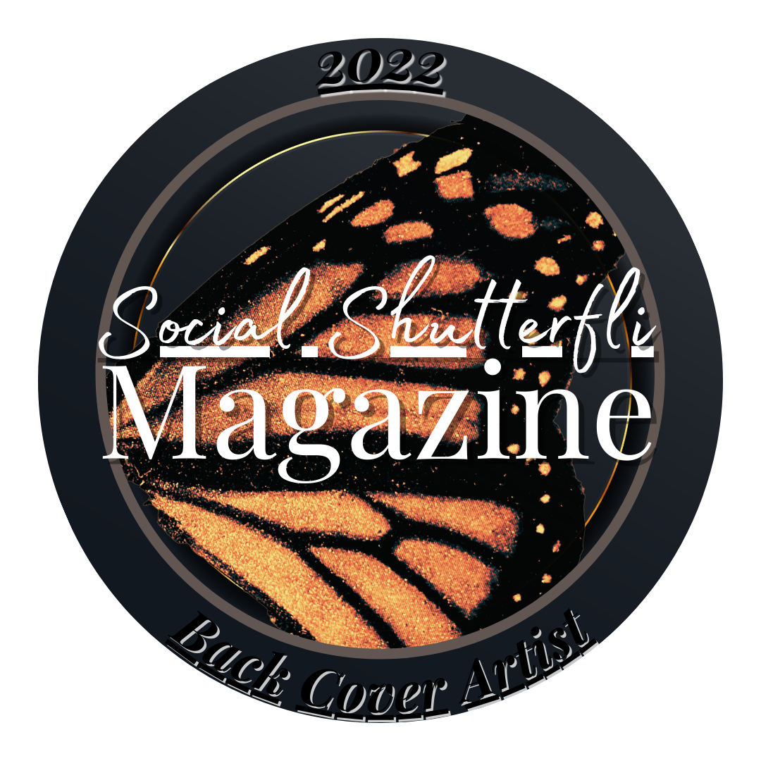 Social Shutterfly Magazine 2022 logo with monarch butterfly wing design.