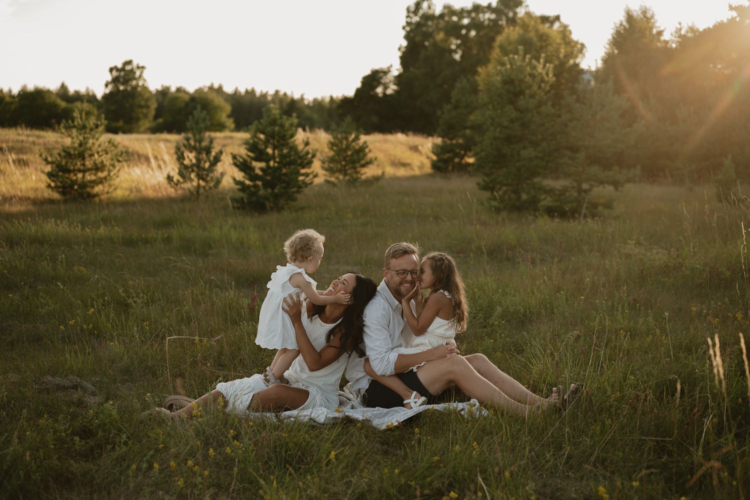 familj i grönska