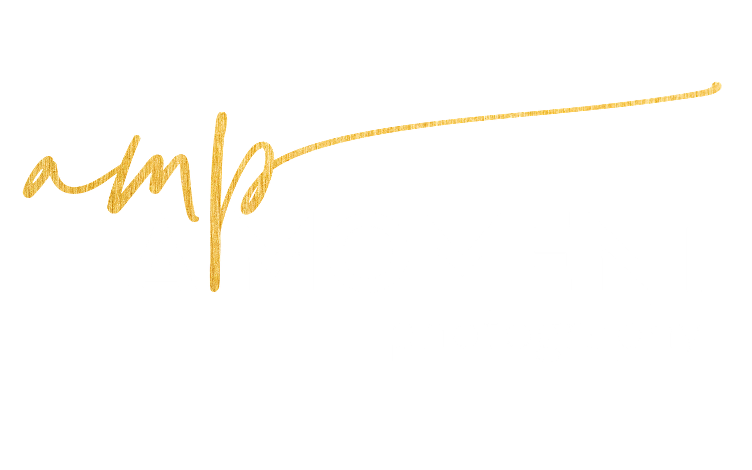 A handwritten signature in gold ink on a white background with an artistic flourish.