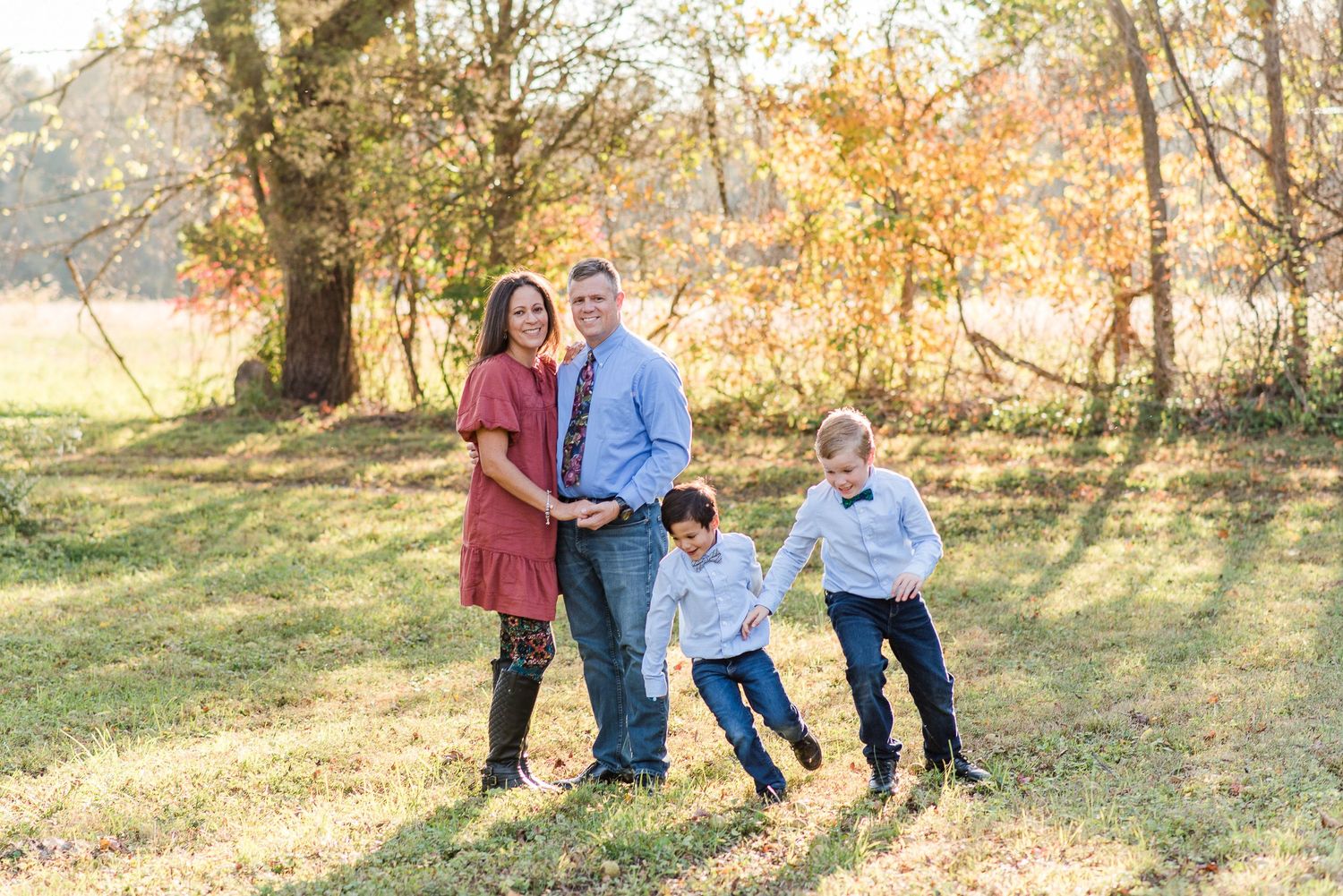 rural plains park family portraits boys