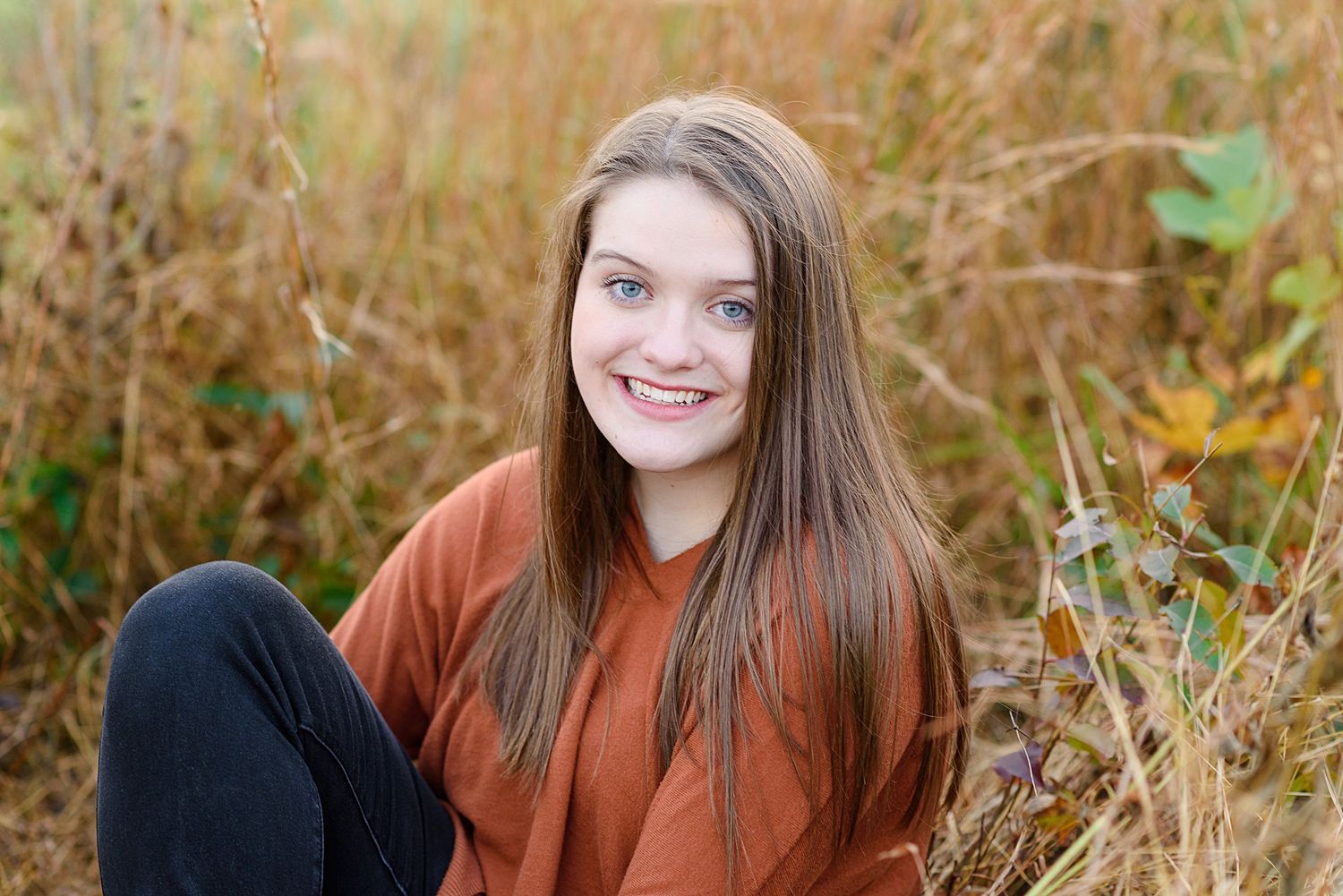 Rural Plains park mechanicsville senior girl in field