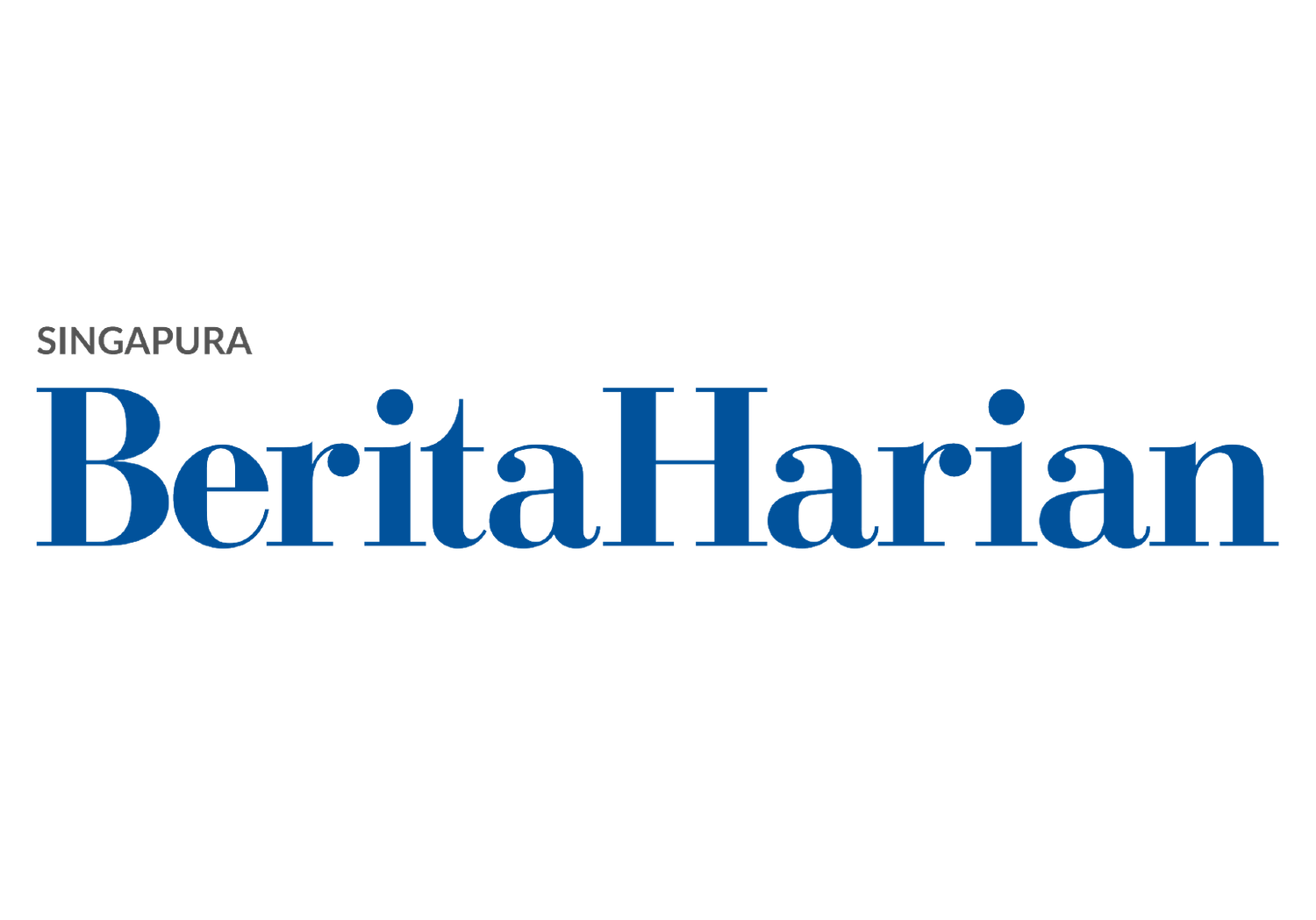 Berita Harian Singapore logo in bold blue serif font on white background.