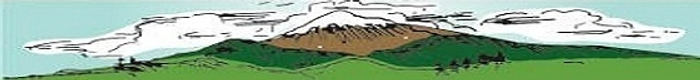 Panoramic mountain landscape with snow-capped peaks and green hills stretches across the horizon.