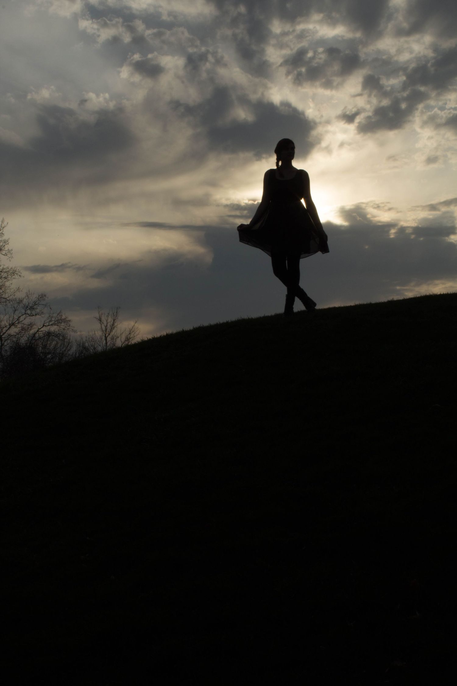 Sunset silhouette photo session in Greenfield, IN