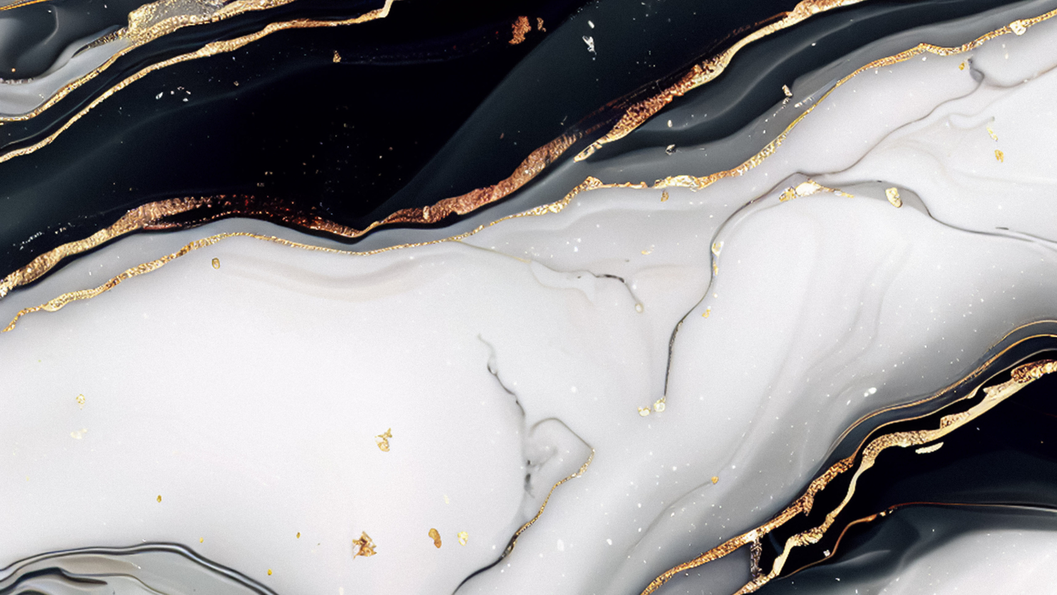 Elegant black and white marble texture with gold veining abstract background.