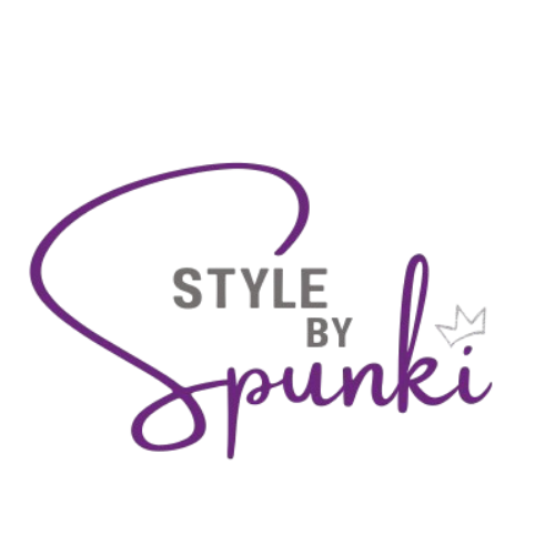 Style by Spunki brand logo with purple cursive font and small crown detail on white background.