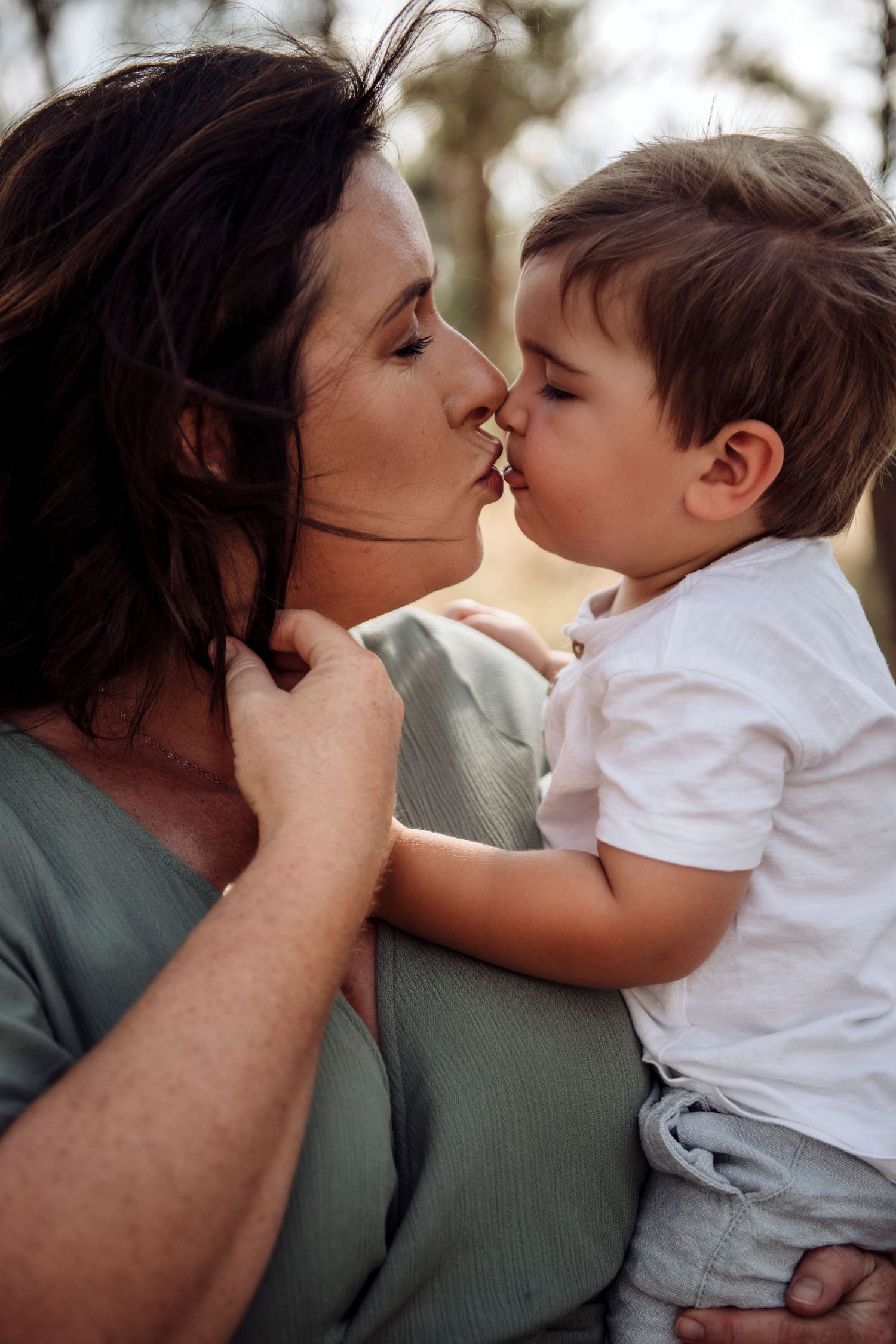 Penrith family photography of mother and children walking through bushland