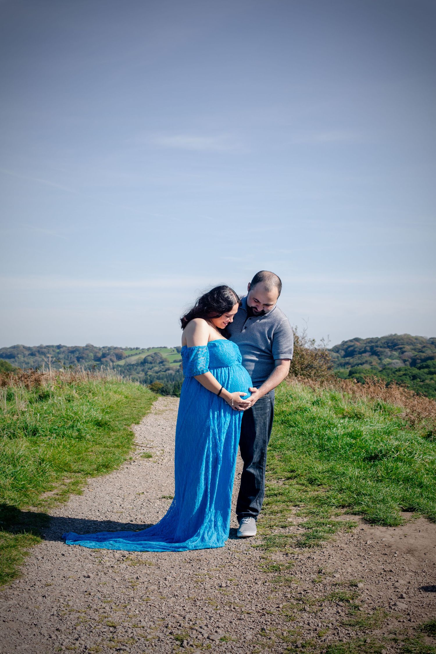 Natural maternity photography session in South Wales capturing glowing mother-to-be by Winter Willow Photography.