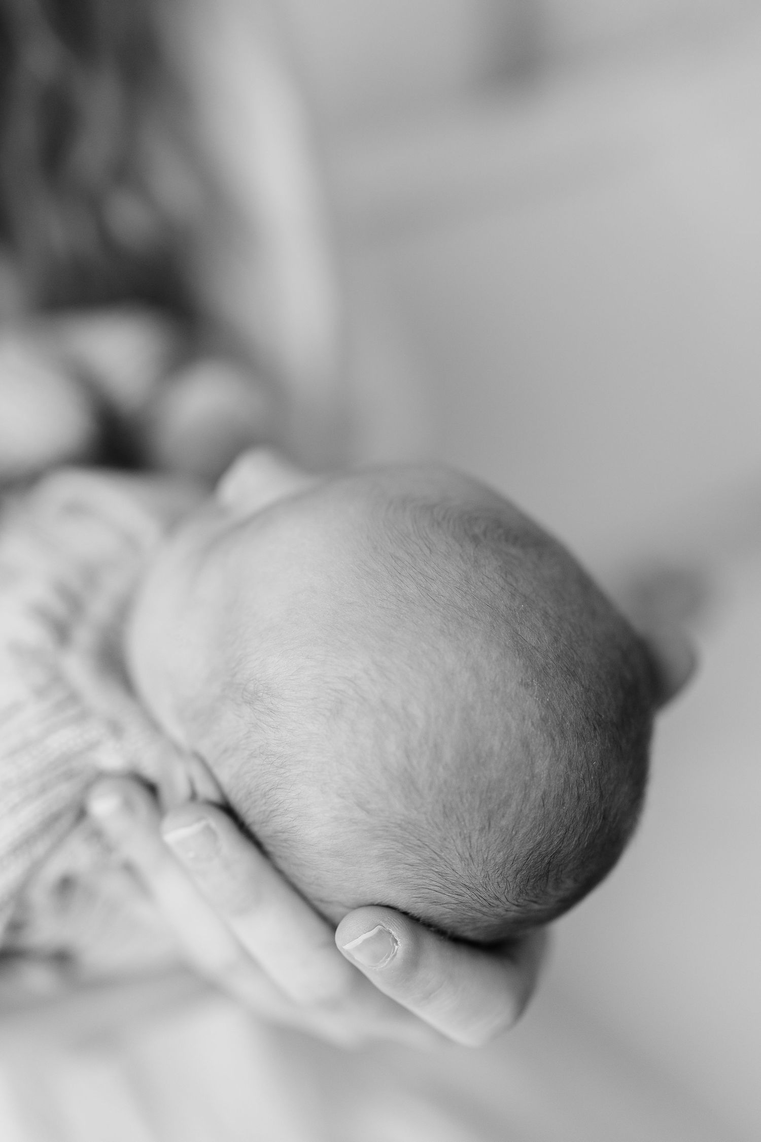 Black and white close-up series showing tiny newborn feet and toes.