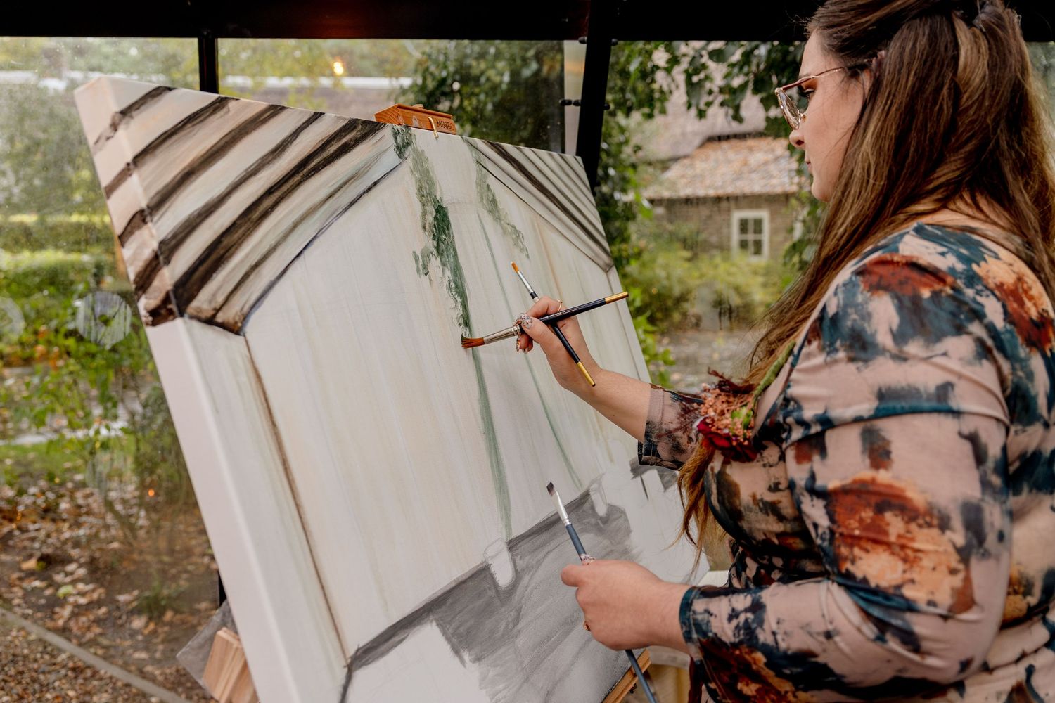 live painting tijdens ceremonie bij trouwen bij innesto in asten