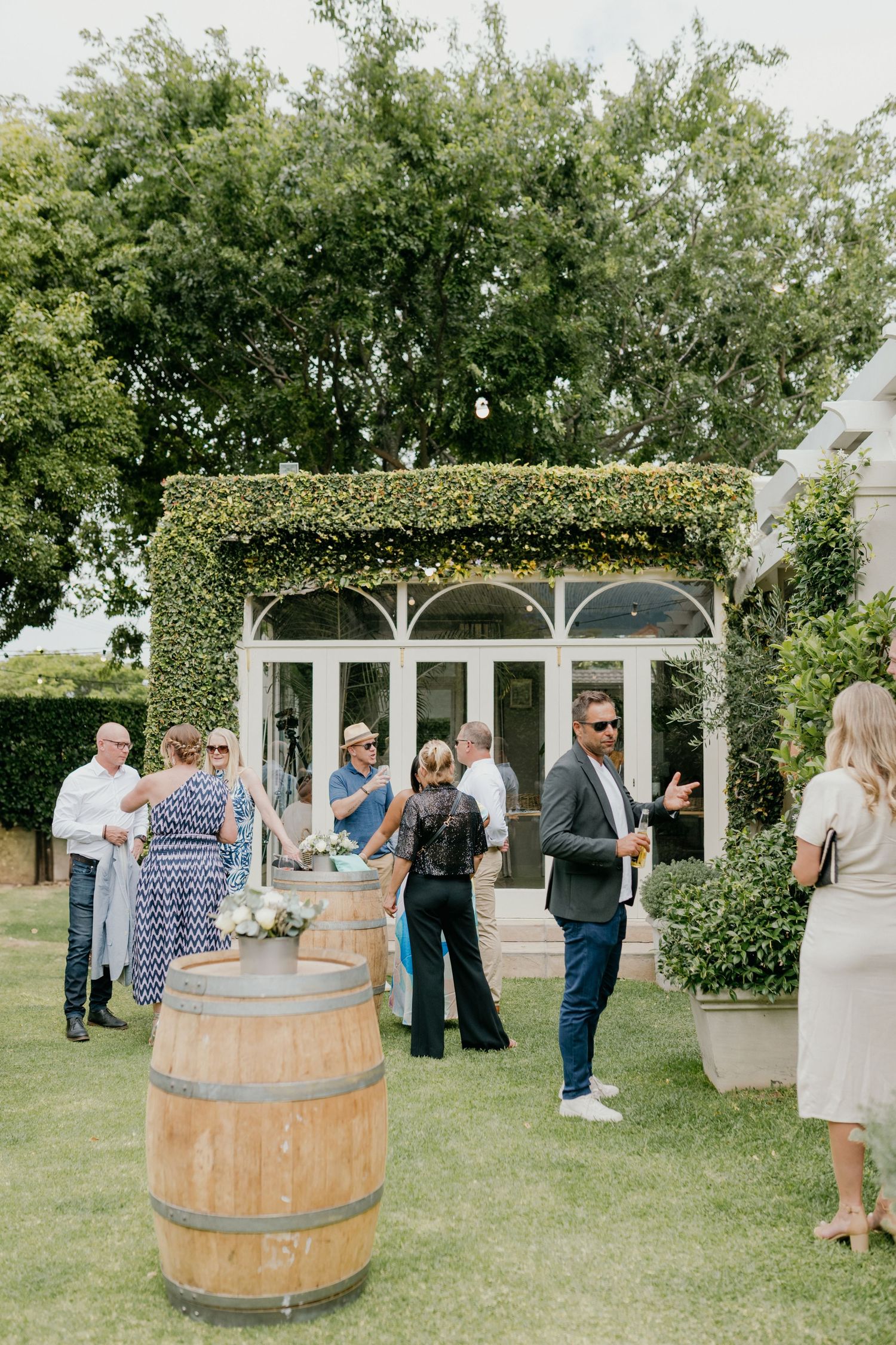 Guests enjoying their time during canape hour.