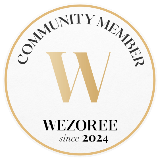 A circular badge with 