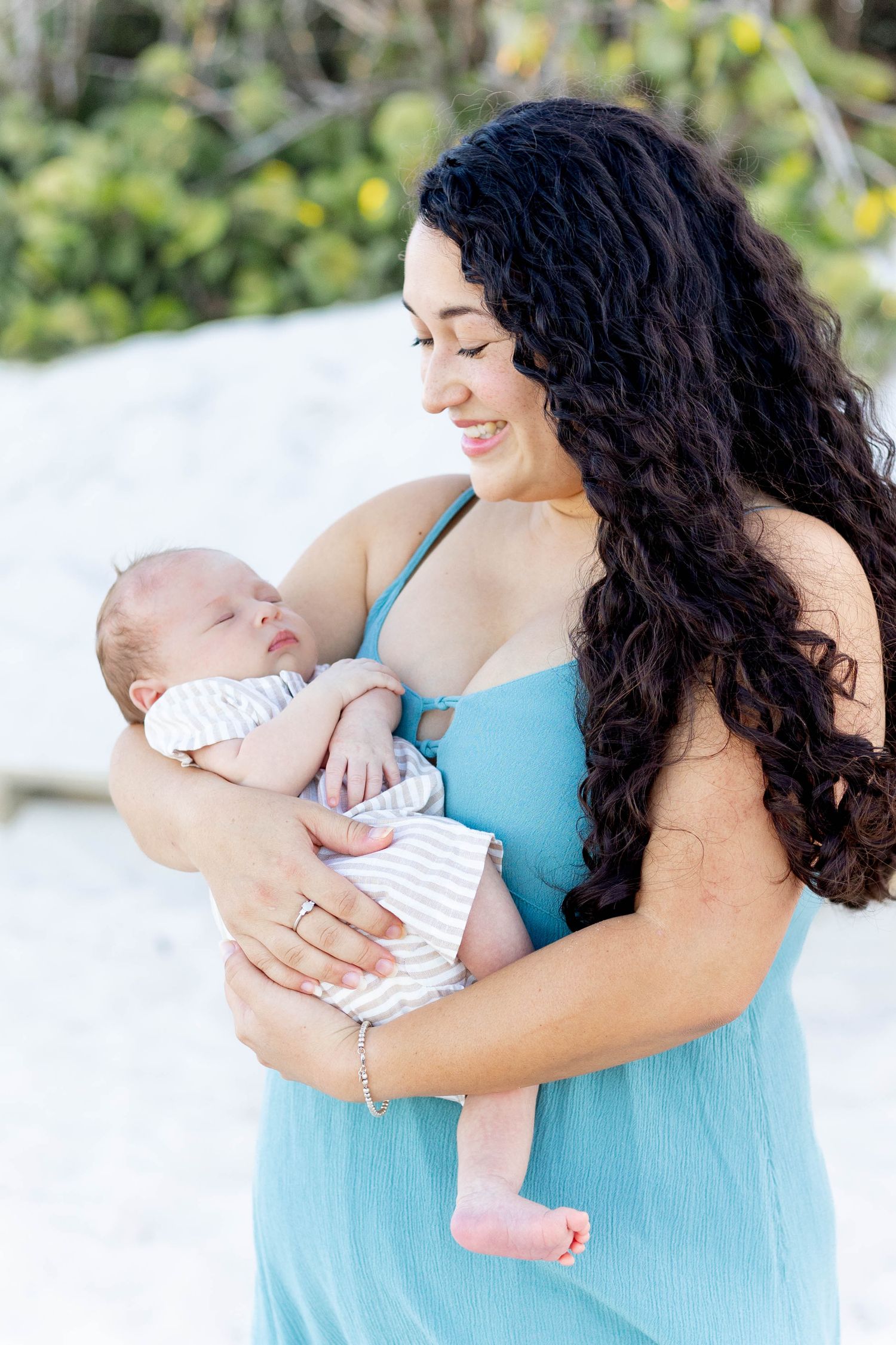 Newborn photography session on the beach in Melbourne Florida