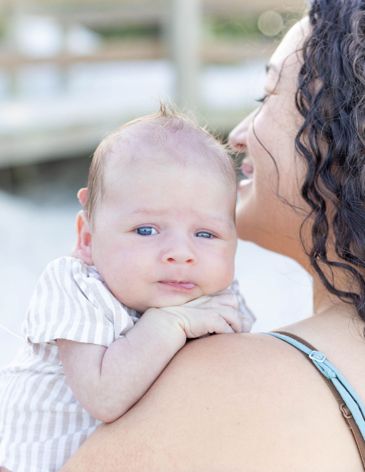 Newborn photography session on the beach in Melbourne Florida