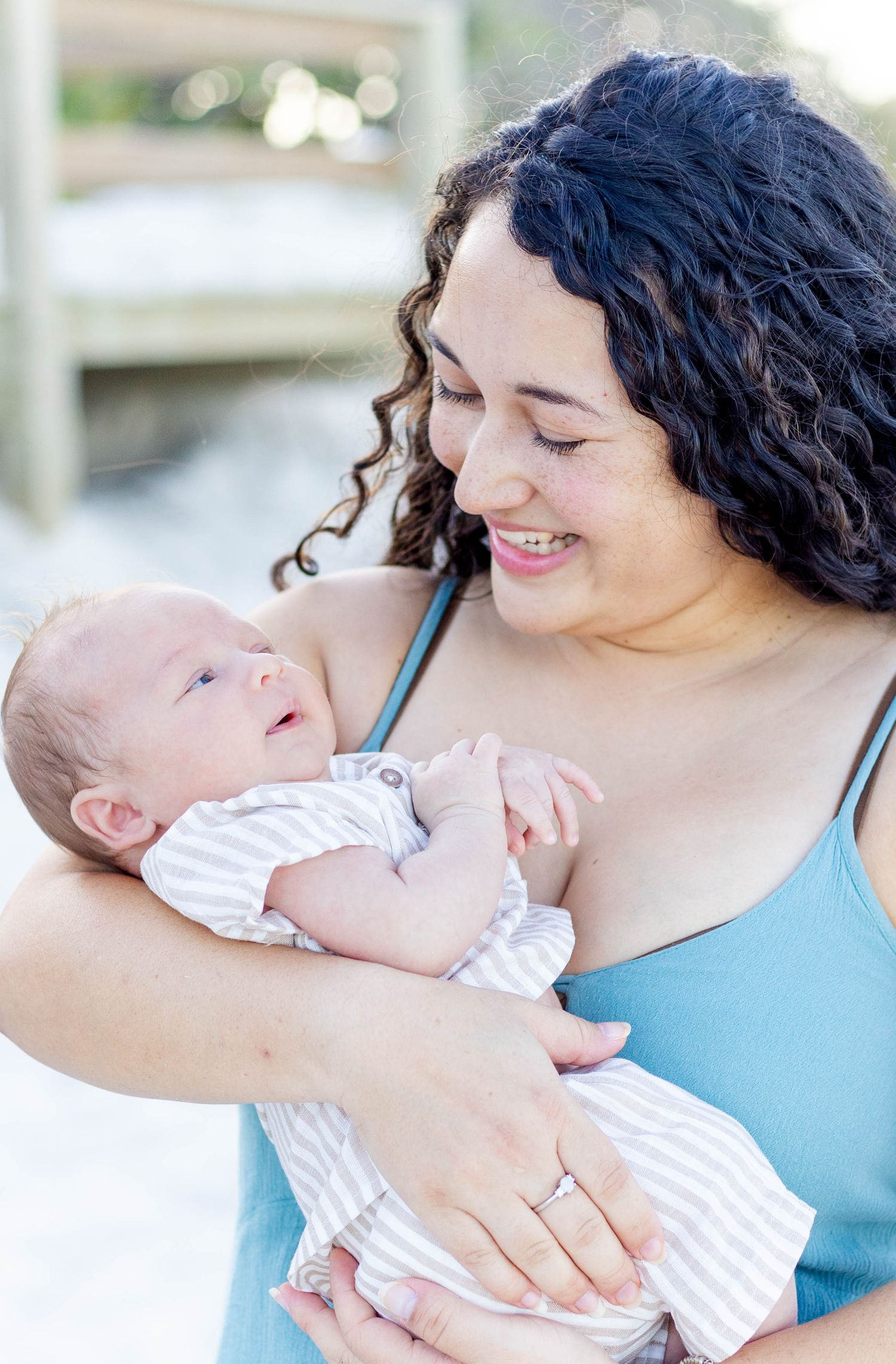 Newborn photography session on the beach in Melbourne Florida